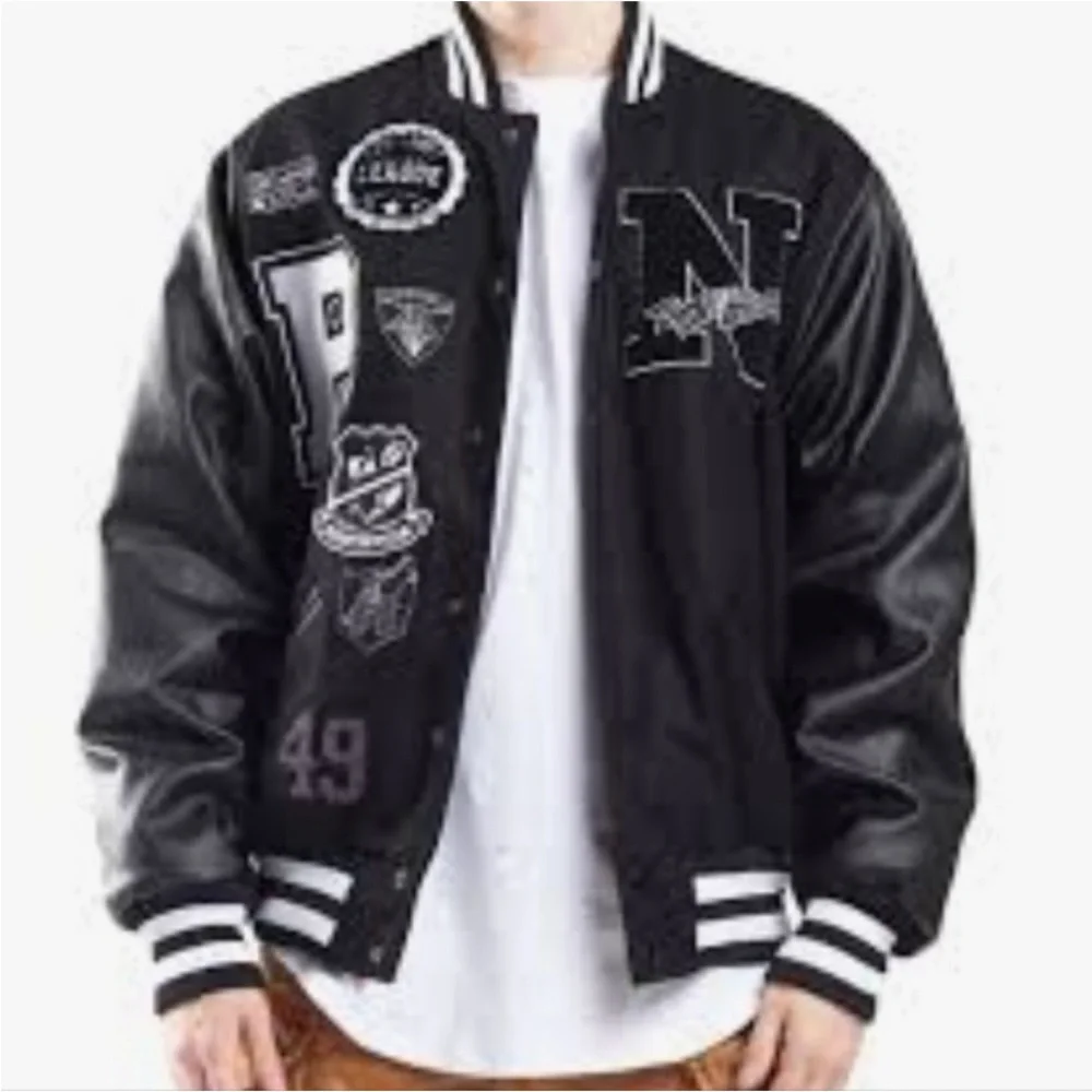 Smoke Rise Black Varsity Jacket XL